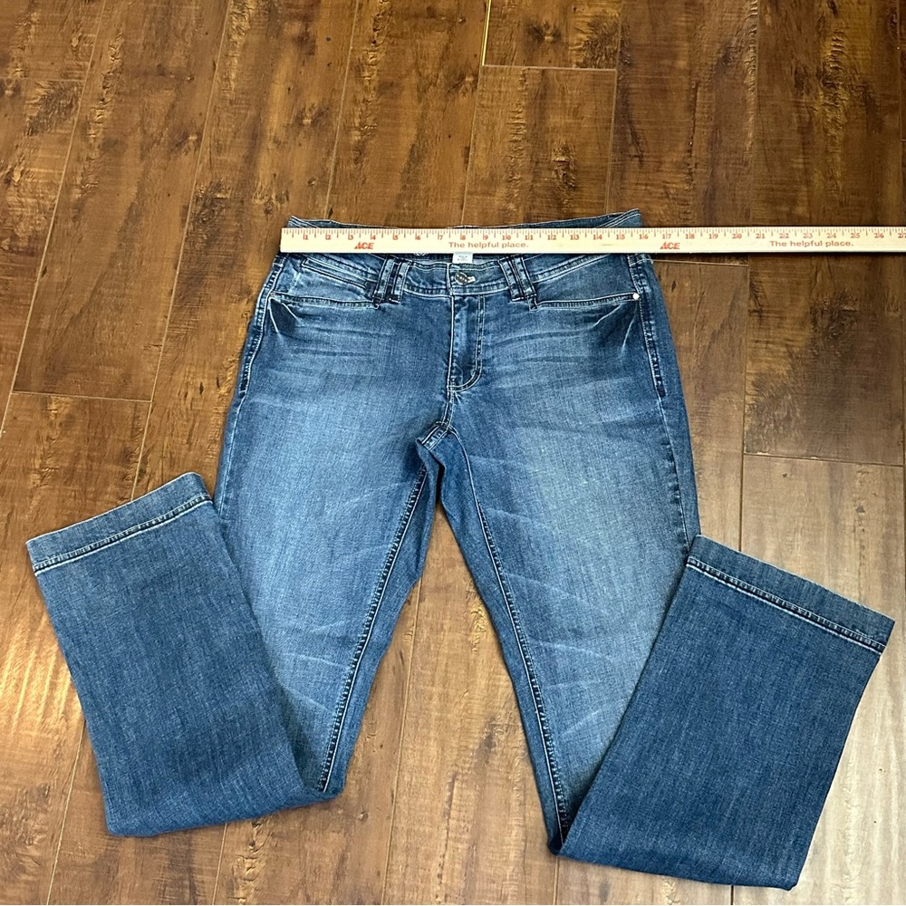 White House Black Market Noir Straight Leg Jean Dark Blue Wash Size 8R NWT